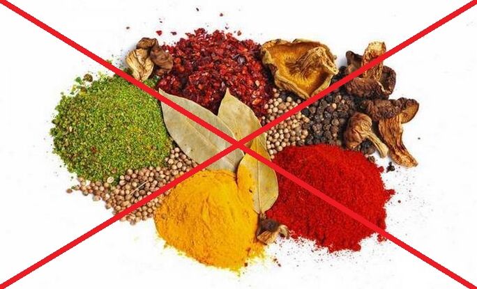 Во случај на цервикална остеохондроза, неопходно е да се избегне употреба на зачинети зачини.